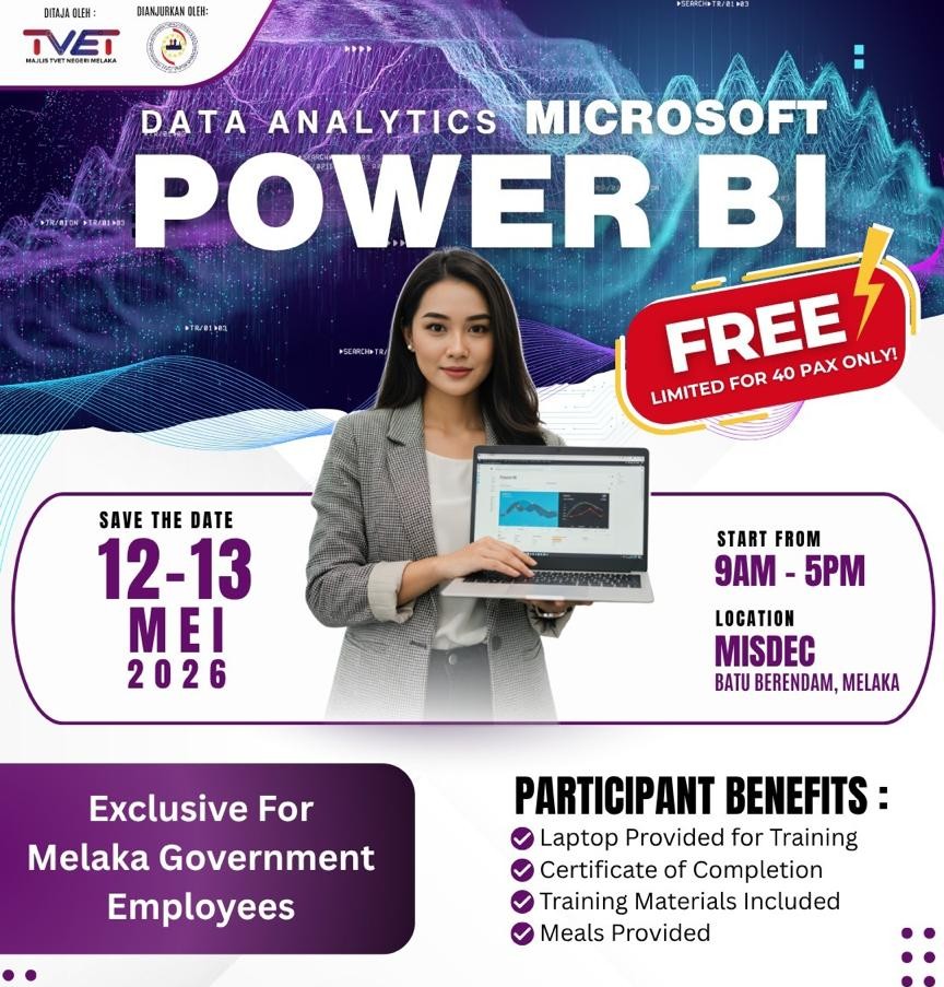 Sorotan berita: Data Analytics Training: Microsoft Power BI Khas untuk Kakitangan Kerajaan Negeri Melaka